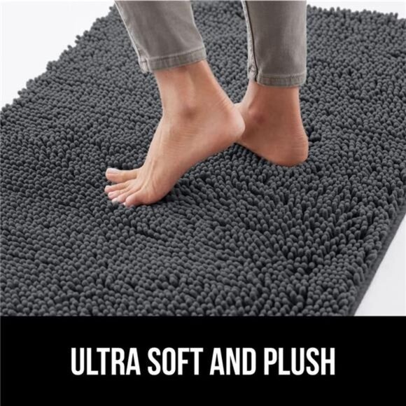 Soak Stopper Absorbent Indoor Chenille Doormat for Entry, 24x17, Charcoal - Picture 2 of 6